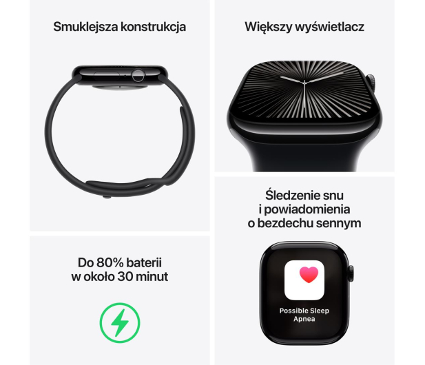 APPLE Watch 10 GPS 46mm koperta z aluminium (onyks) + opaska sportowa (atramentowy) - 1278134 - zdjęcie 3